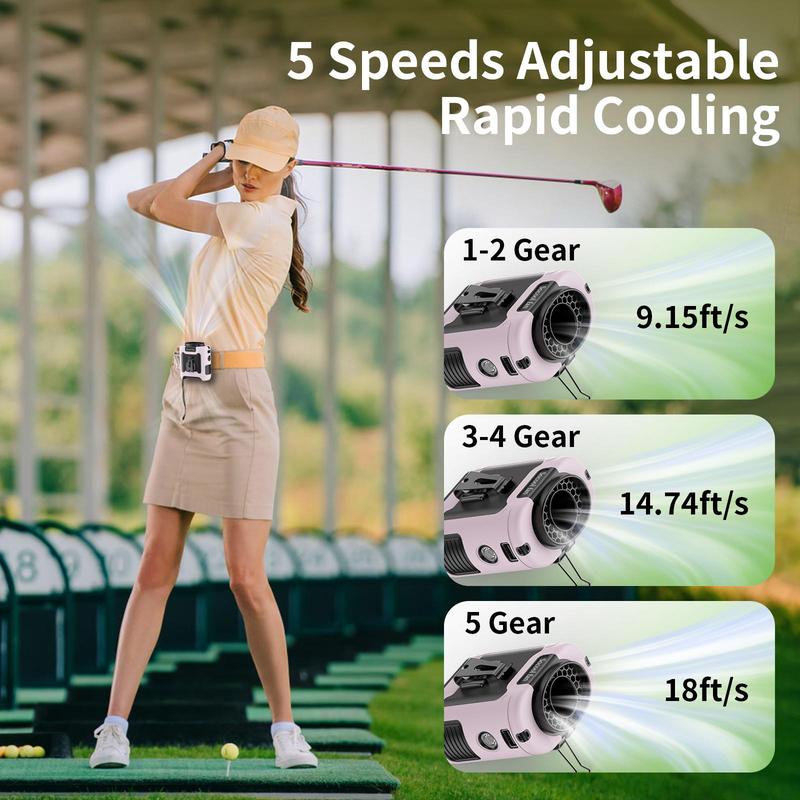 Big Sale - 10000mAh/14500mAh Power Bank & Portable Waist Fan, Clip-on Wearable Belt Personal Fan with Flashlight, 40H/67H Cooling for Outdoor