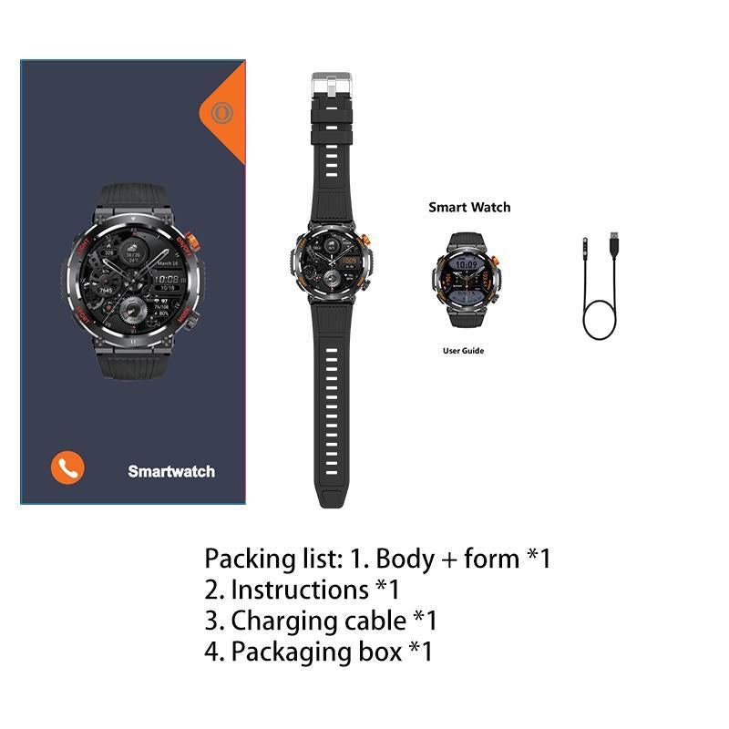 1.46 Inch HD Screen Smartwatch, Multi-functional Outdoor Sports Fitness Tracker, Wireless Receiving & Calling Multi-sport Mode Pedometer, Waterproof Watch with LED Light for Android/iOS Men & Women, Health S