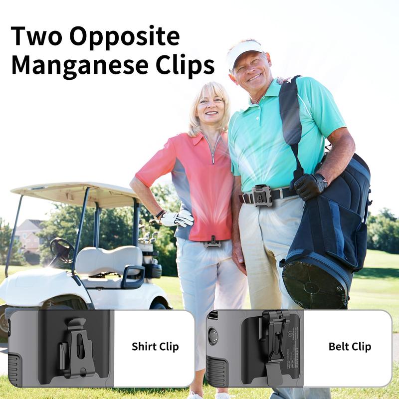 Big Sale - 10000mAh/14500mAh Power Bank & Portable Waist Fan, Clip-on Wearable Belt Personal Fan with Flashlight, 40H/67H Cooling for Outdoor